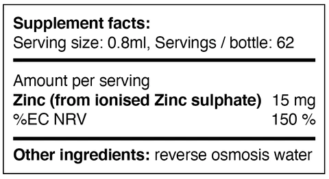 Flytande zinc näringsinnehåll
