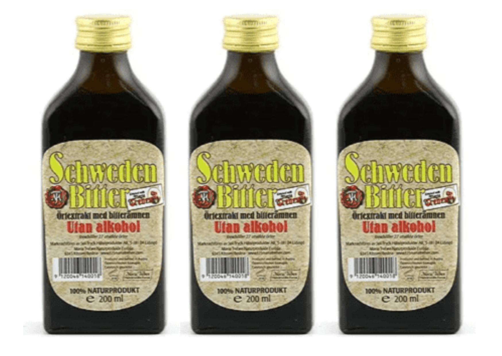 Schweden Bitter 200 ml Utan alkohol 3PACK