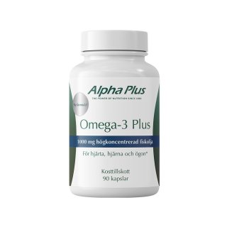 Alpha Plus Omega-3 Plus fiskolja 1000 mg 90 kapslar