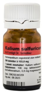 Nr. 6 Kalium Sulf. D6 200 tabletter