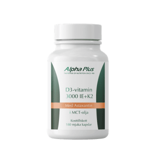 Alpha Plus D-vitamin 3000 IE med K2 och astaxantin 60 kaps