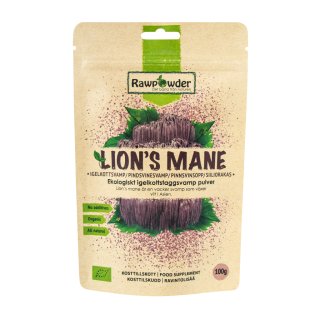 Rawpowder Lion's Mane Pulver 100 g: För fokus och välmående