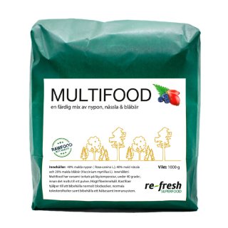 Multifood 1 kg Nypon Nässla & Blåbär Re-fresh superfood
