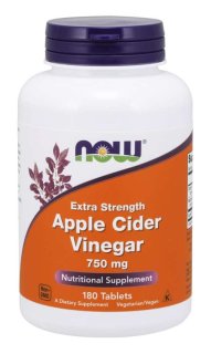 NOW Apple Cider Vinegar 750 mg 180 tabletter