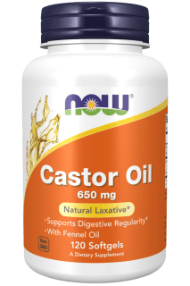 NOW Castor Oil 650 mg 120 softgels