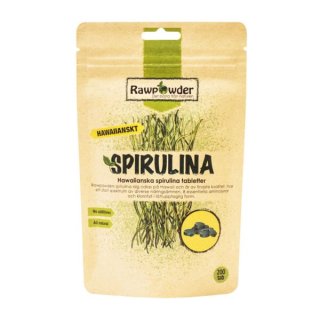 Rawpowder Spirulina Hawaiianskt 200 tabletter