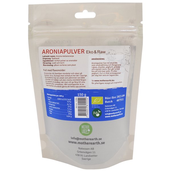 Mother Earth Aroniapulver eko 150g