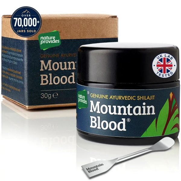 Mountainblood äkta shilajit helt ren resin i glasburk