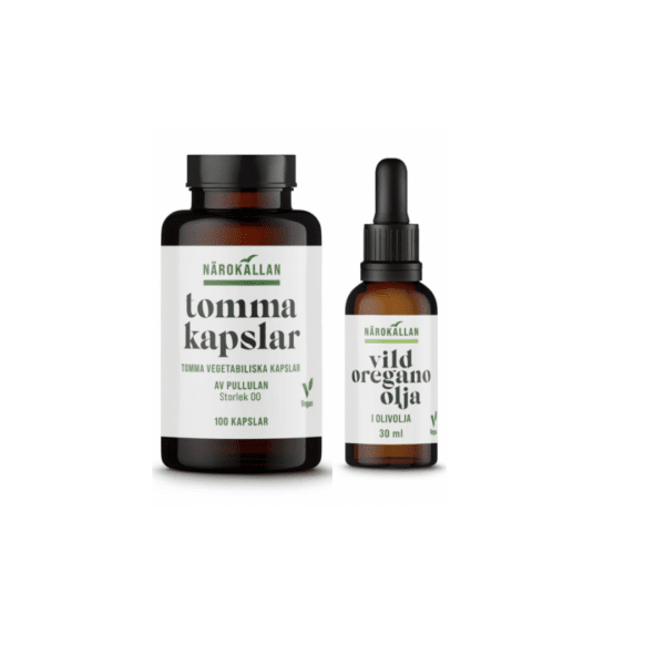 Närokällan Oreganoolja Vild 30ml + Tomma kapslar