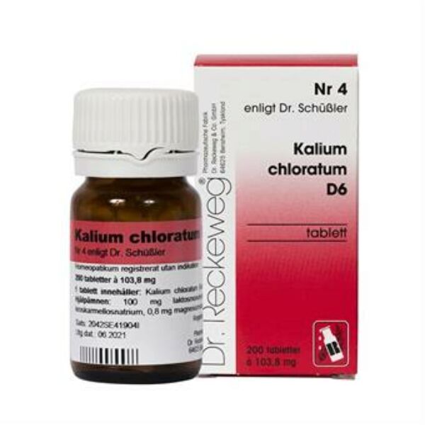 Nr. 4 Kalium Chloratum D6 200 tabletter