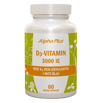 D-vitamin 3000 IE med K2 och astaxantin 60 kaps