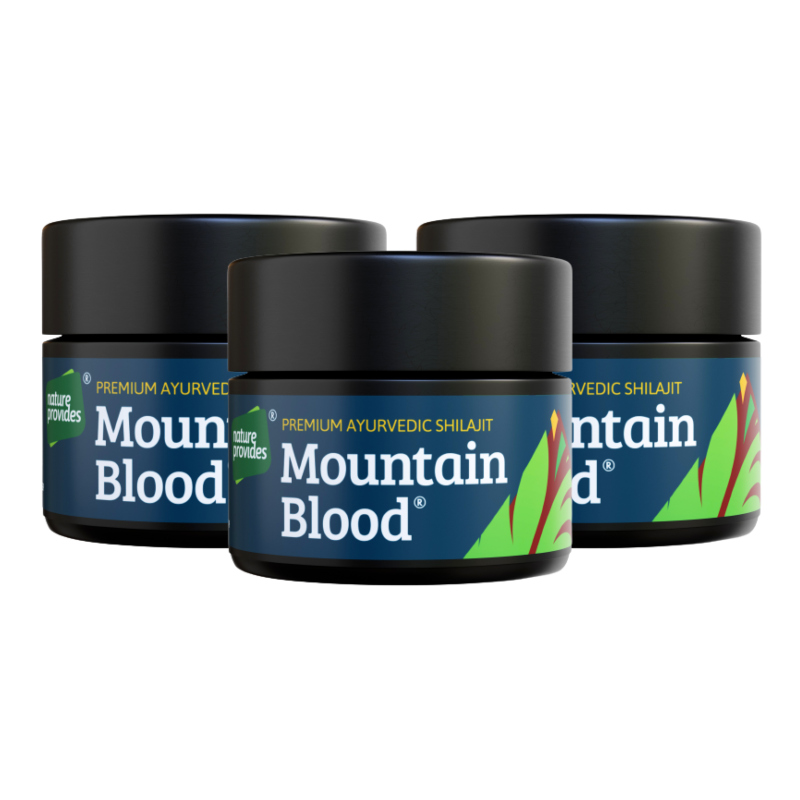 Mountain Blood Premium Ayurvedic Shilajit 30 g 3-PACK Nature Provides