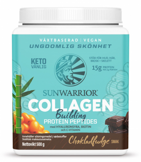 Sunwarrior Collagen Building Protein peptides - Chokladfudge 500 g