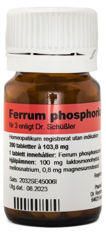 Nr. 3 Ferrum Phos. D6 200 tabletter