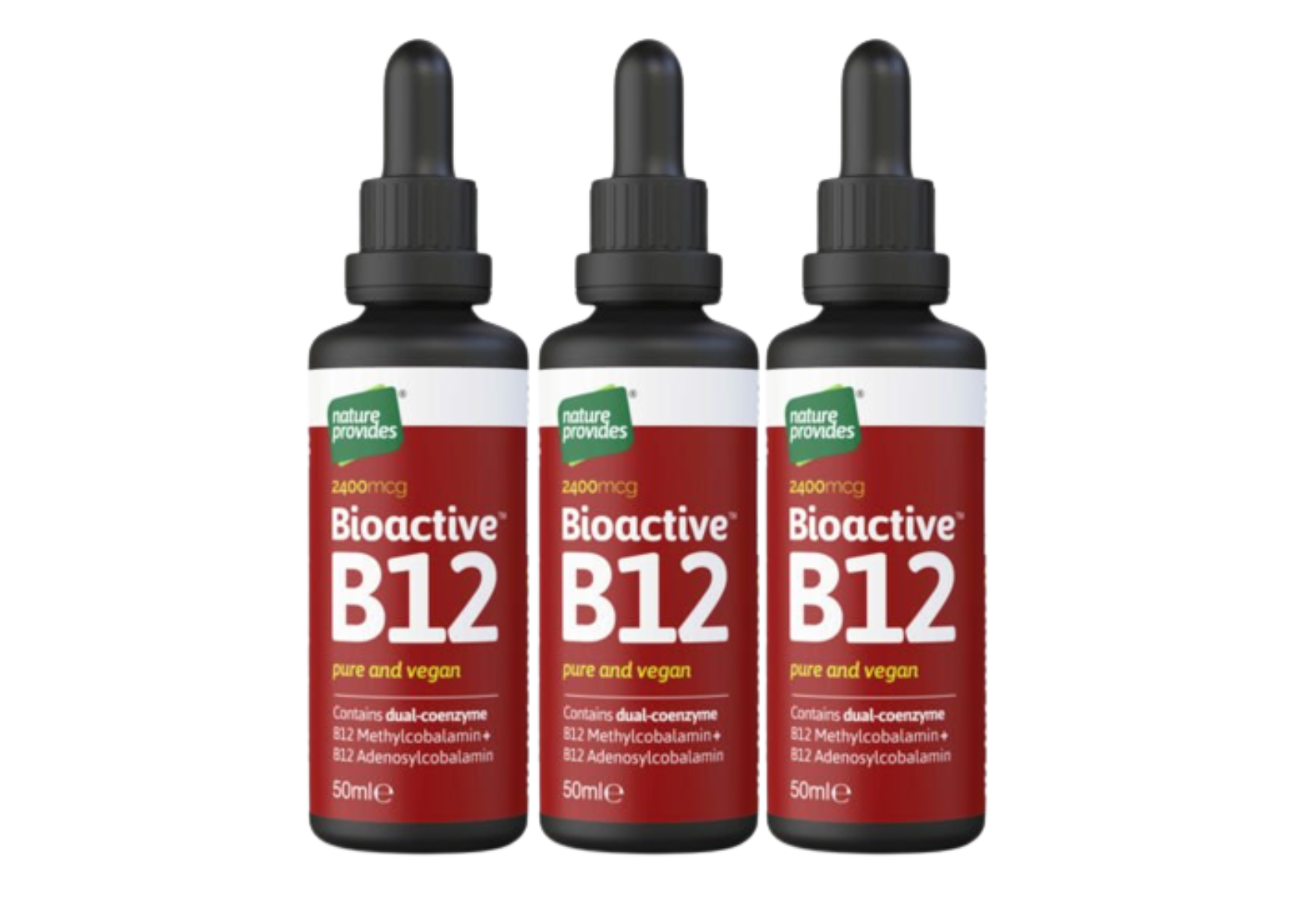 Bioaktiv Vitamin B12 3000 mcg 50 ml 3-PACK Nature Provides