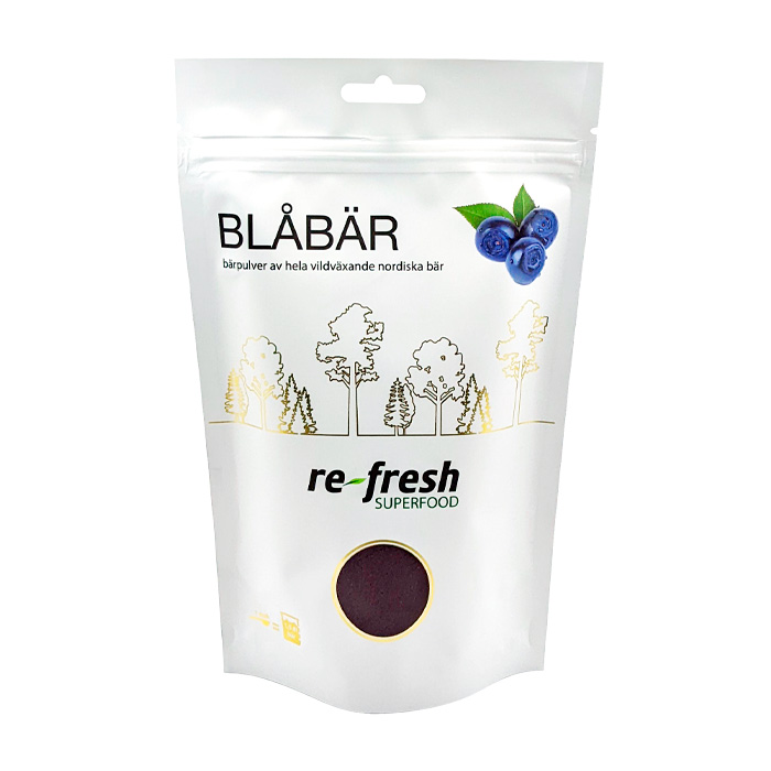 Blåbärspulver nordiskt 125g Re-fresh superfood