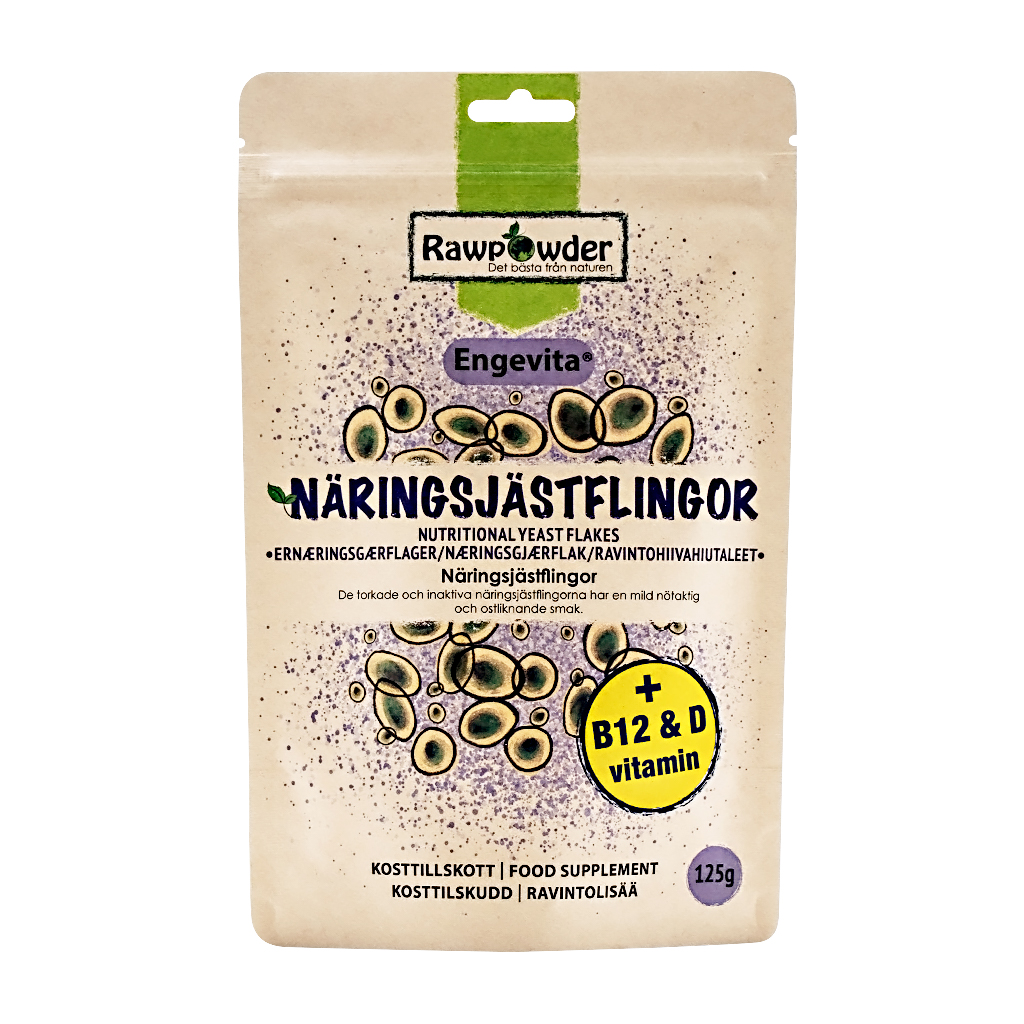 Rawpowder Näringsjästflingor B12 & D 125g