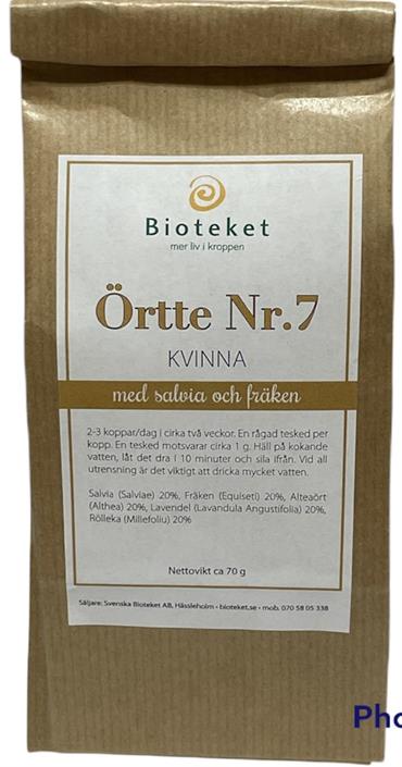 Bioteket Örtte nr 7 Kvinna