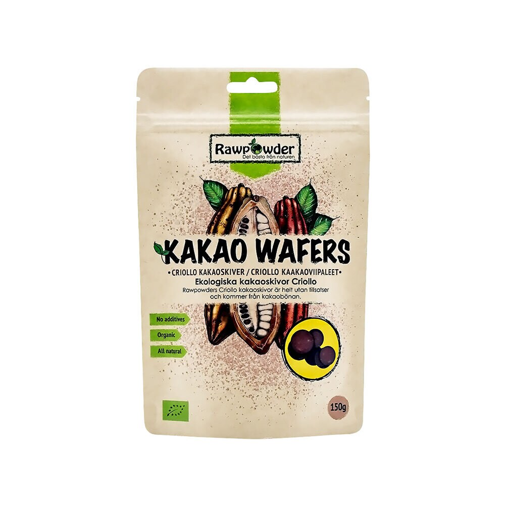 Rawpowder Kakao Wafers Eko 150 g 100% kakao