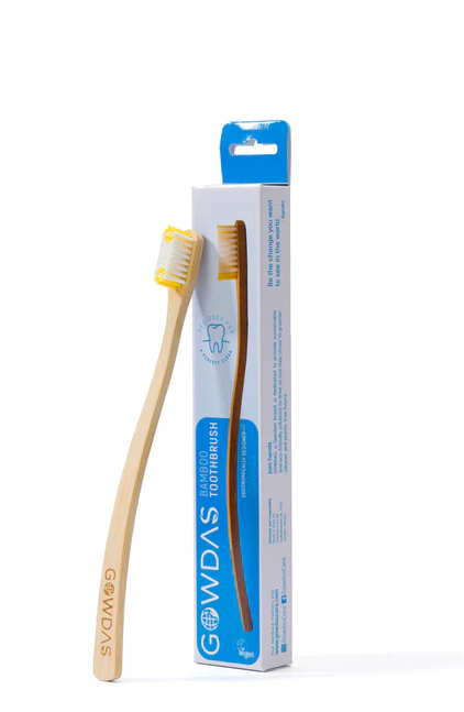 Bamboo Tandborste Yellow Medium