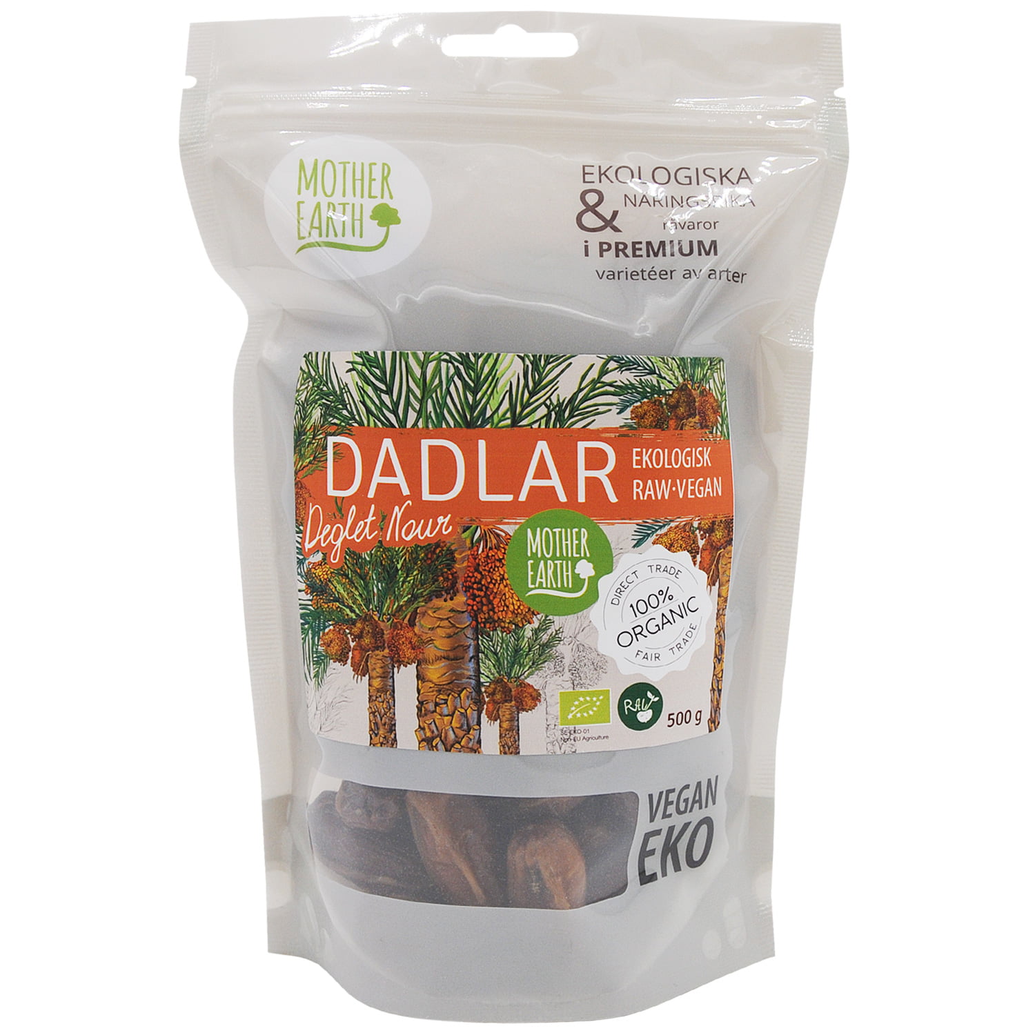 Mother Earth Dadlar Deglet Nour Kärnfria Eko 500 g