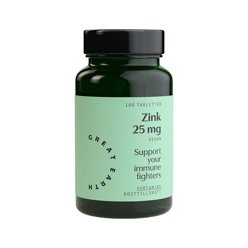 Great Earth Zink 25 mg 100 tabletter