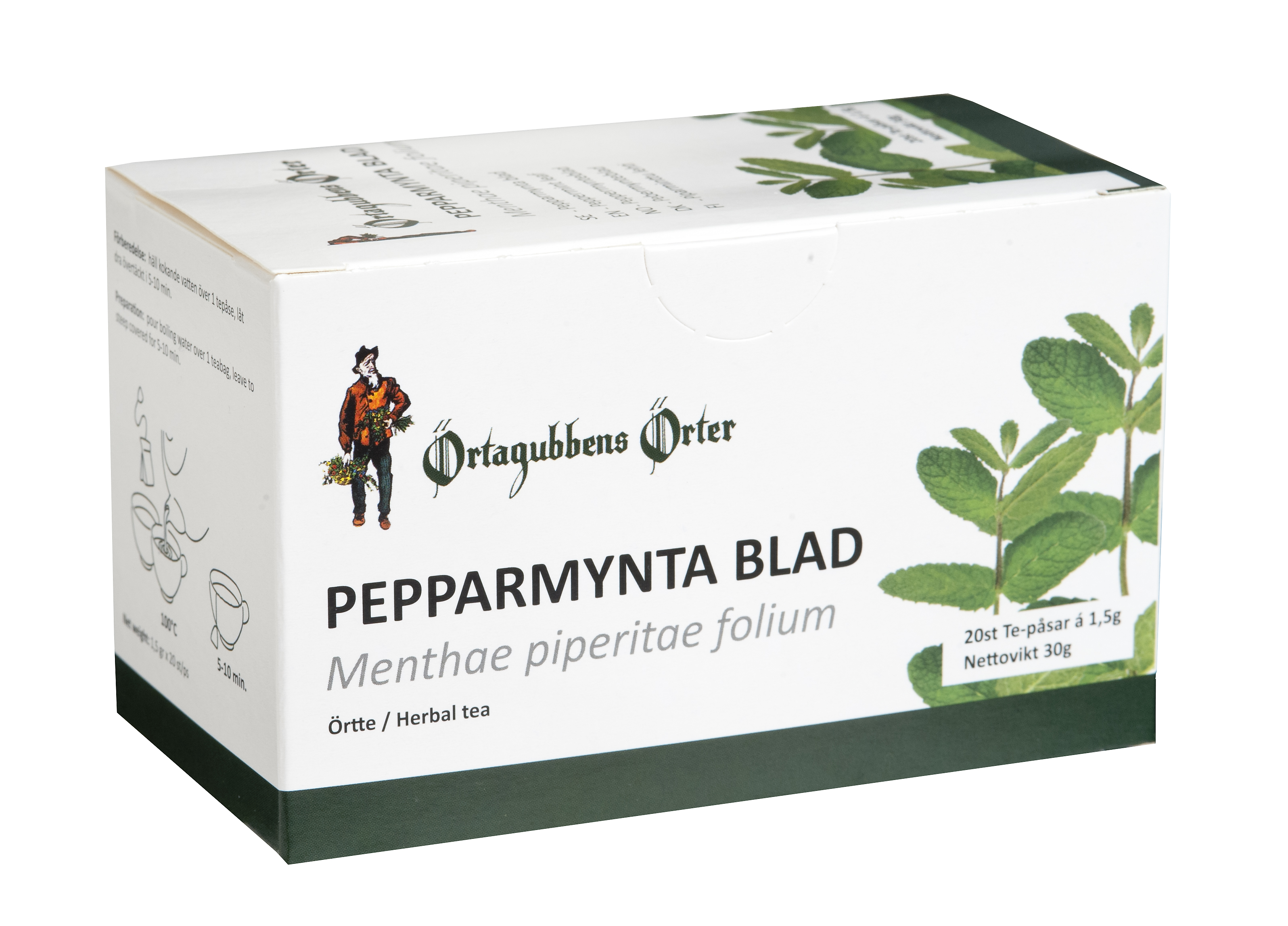 Örtagubben Pepparmynta blad örtte 20 påsar