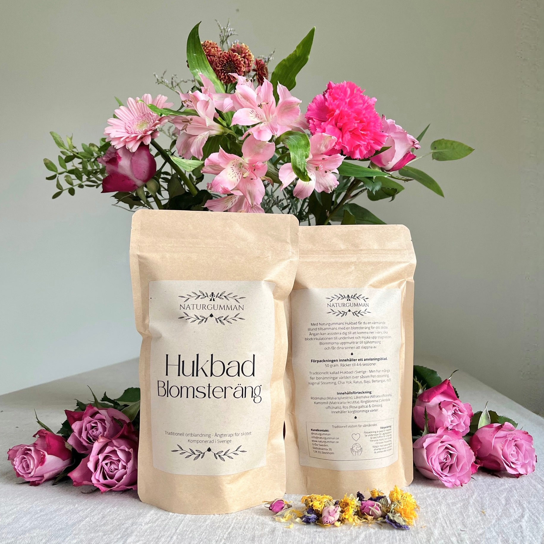Naturgumman Hukbad - Blomsteräng Örter för hukbad