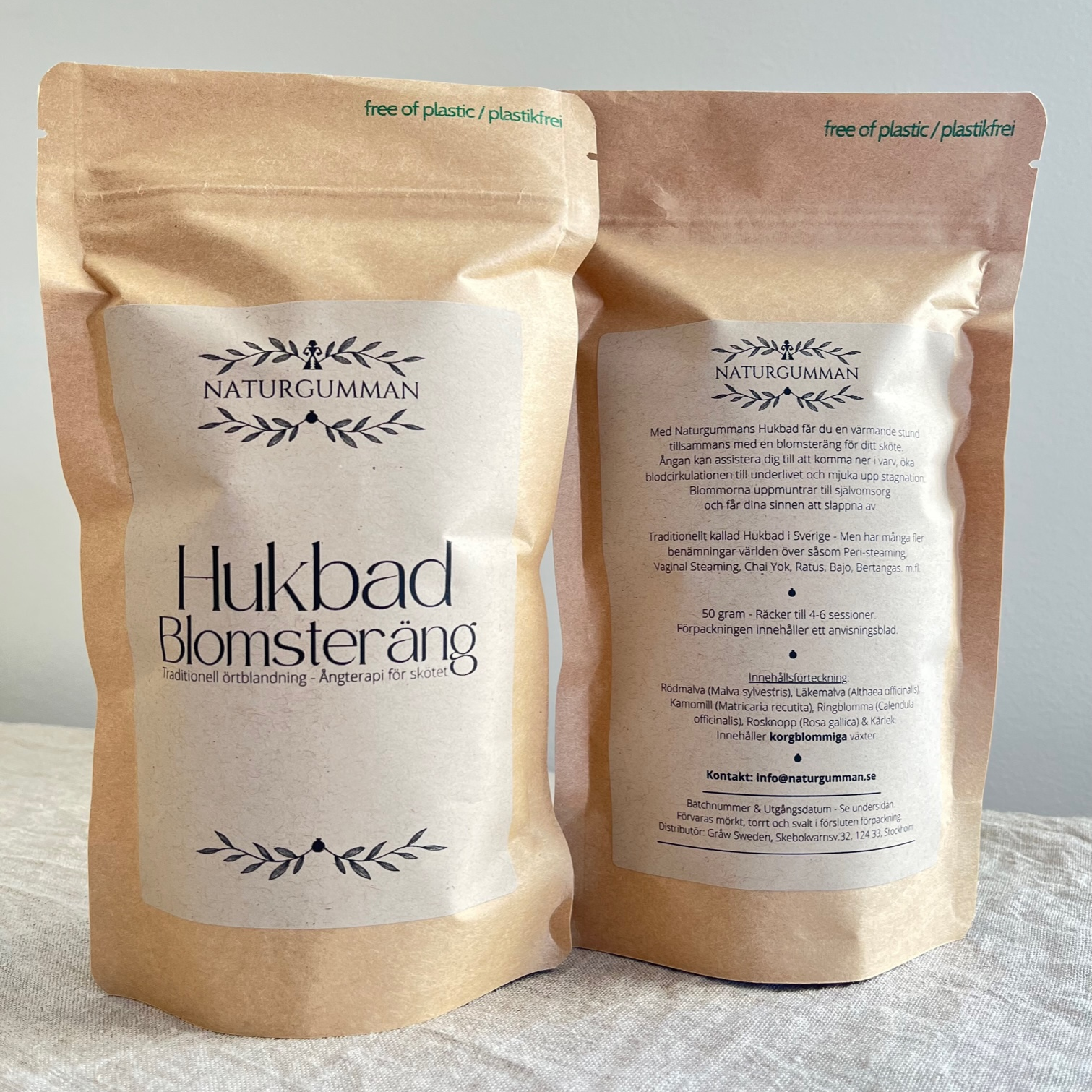 Naturgumman Hukbad - Blomsteräng Örter för hukbad