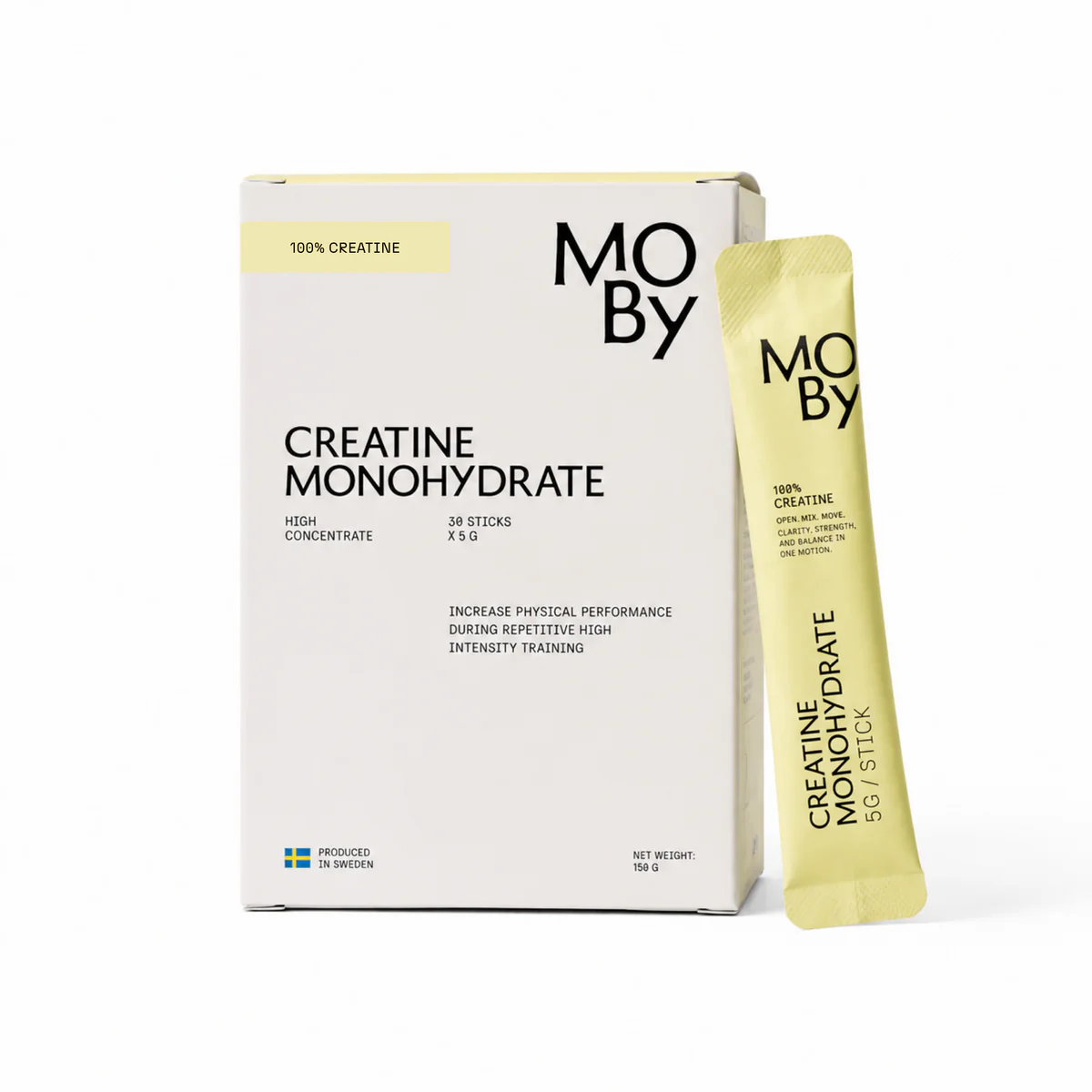 Moby Kreatin Monohydrat i portionspåse 30 sticks