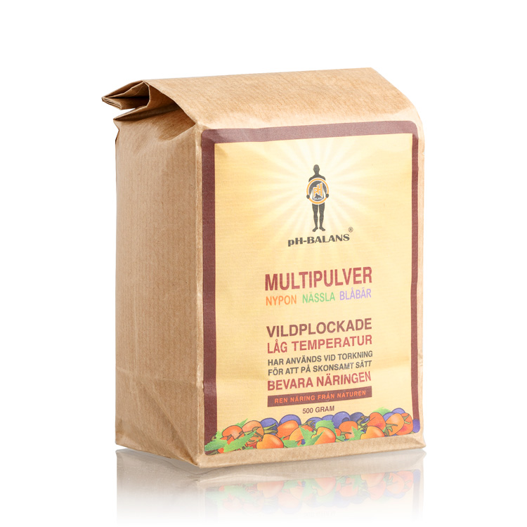 pH-Balans Multipulver 500 g Nypon, nässla & blåbär